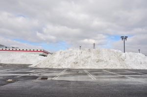 snowy parking lot